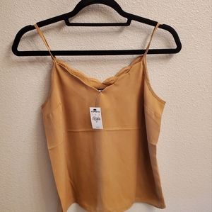 NWT-Camel color scalloped camisole from Express